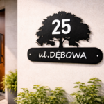 Tabliczka numer domu metalowa drzewo - obrazek 2