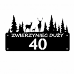 Tabliczka numer domu metalowa las