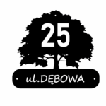 Tabliczka numer domu metalowa drzewo